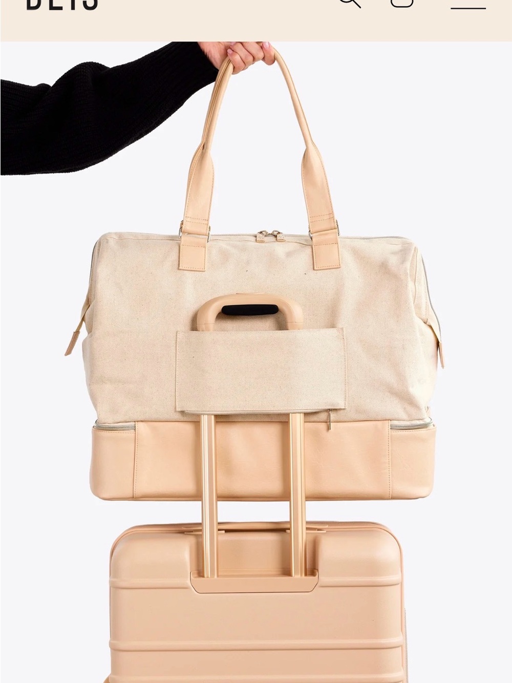 BEIS Cream Weekend Duffel with Pale Beige Trim - Picture 2 of 2